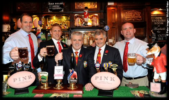 The Pink Lion Launch Martin Bayfield Lewis Moody Warren Gatland Andy Irvine Phil Vickery